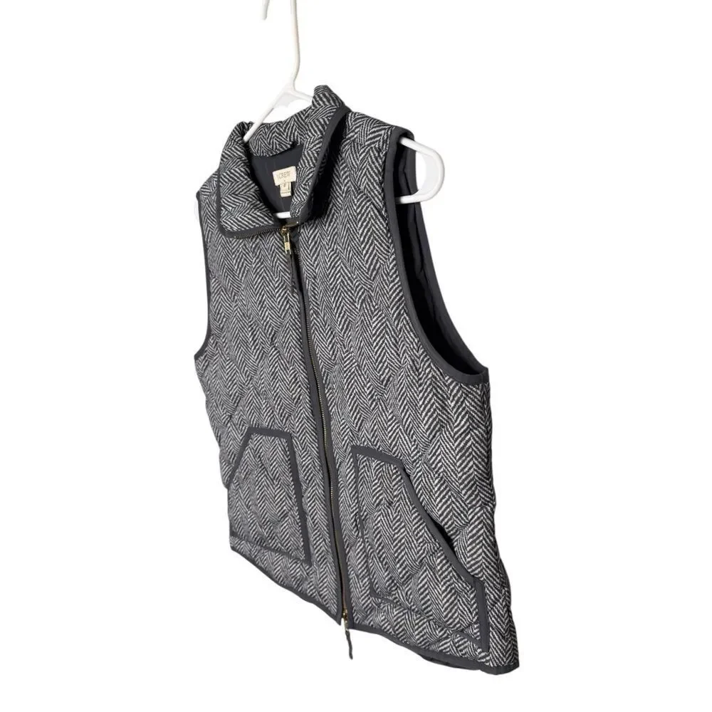 J. Crew Herringbone Excursion Quilted Down Vest Medium